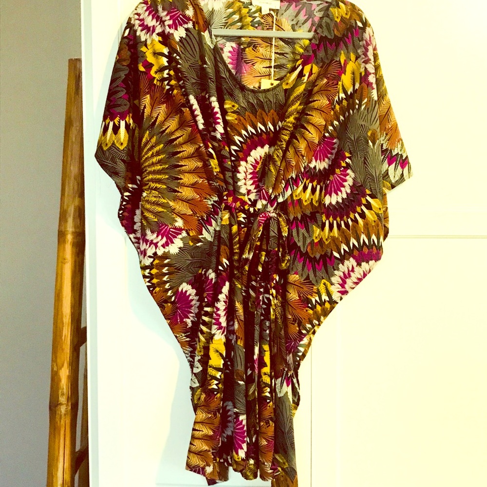 Colorful boho belted dress NWT